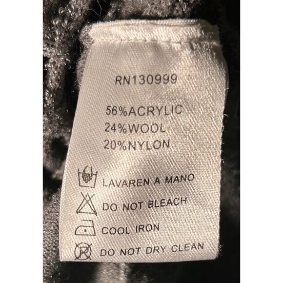 La-El Couture Wool Blend Cinched Waist Batwing Sleeve Gray Top Medium - Picture 6 of 6